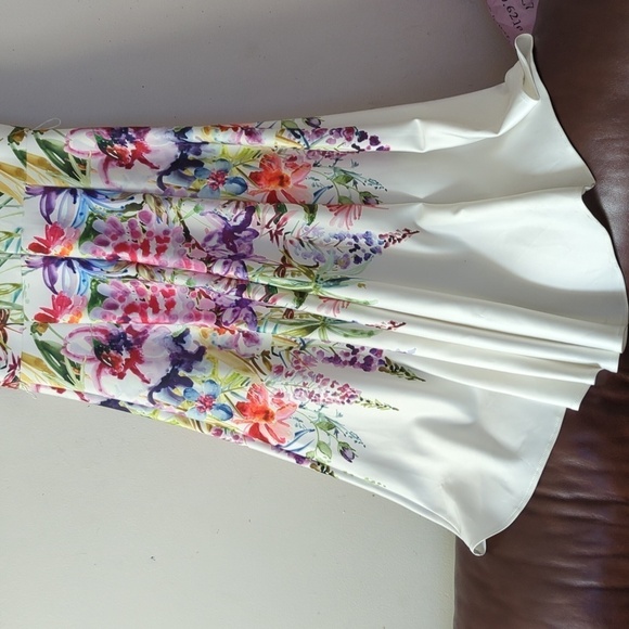 Joseph Ribkoff Floral High-Low Dress - White and Multicolor - Picture 10 of 14